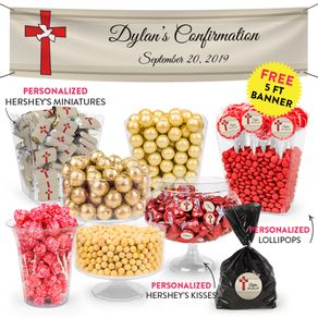 Personalized Confirmation Red Cross Deluxe Candy Buffet