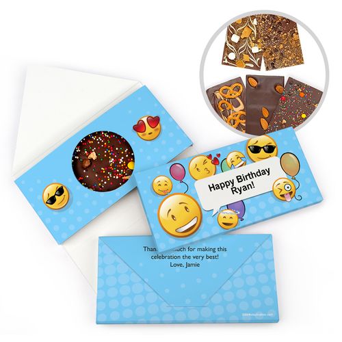 Personalized Birthday Emoji Gourmet Infused Belgian Chocolate Bars (3.5oz)