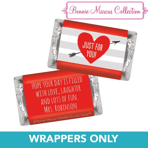 Bonnie Marcus Personalized Valentine's Day Heart and Stripes Mini Wrappers