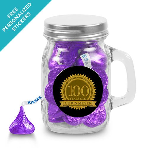 Milestones Personalized Mini Mason Mug 100th Birthday Favors (12 Pack)