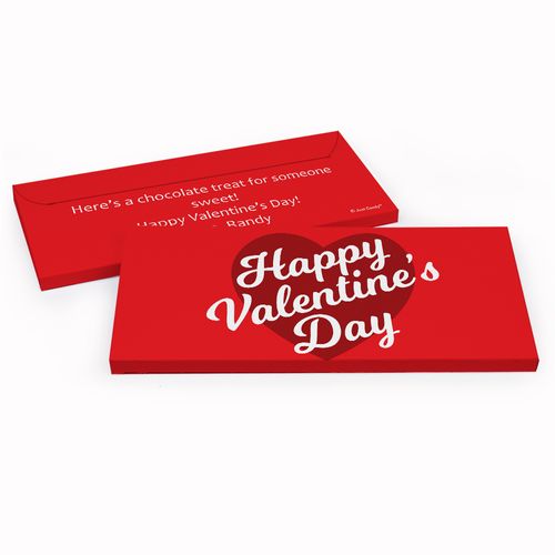 Deluxe Personalized Valentine's Day Script Heart Candy Bar Favor Box