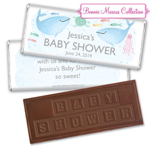 Personalized Bonnie Marcus Baby Shower Under the Sea Embossed Chocolate Bar & Wrapper