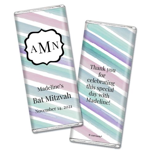 Personalized Bat Mitzvah Monogram Chocolate Bar & Wrapper
