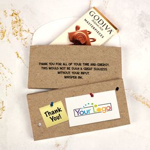 Deluxe Personalized Business Add Your Logo Godiva Chocolate Bar in Gift Box