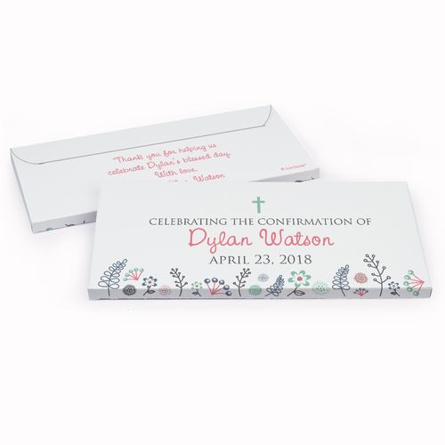 Deluxe Personalized Confirmation Garden of the Lord Chocolate Bar in Gift Box