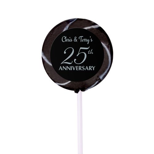 Anniversary Party Favors Personalized Small Swirly Pop 25th Anniversary Favor (24 Pack)
