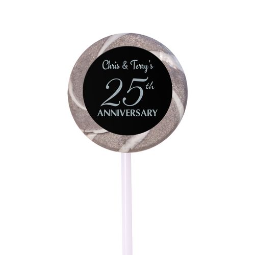 Anniversary Party Favors Personalized Small Swirly Pop 25th Anniversary Favor (24 Pack)
