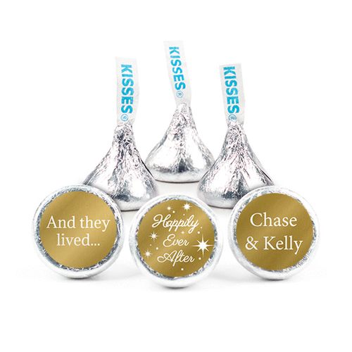 Personalized Metallic Wedding Happily Ever After Hershey's Kisses