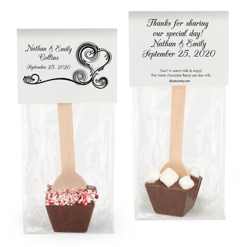 Personalized Wedding Swirled Hearts Hot Chocolate Spoon