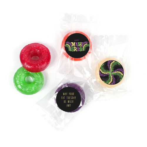 Personalized Mardi Gras Party Gras Life Savers 5 Flavor Hard Candy