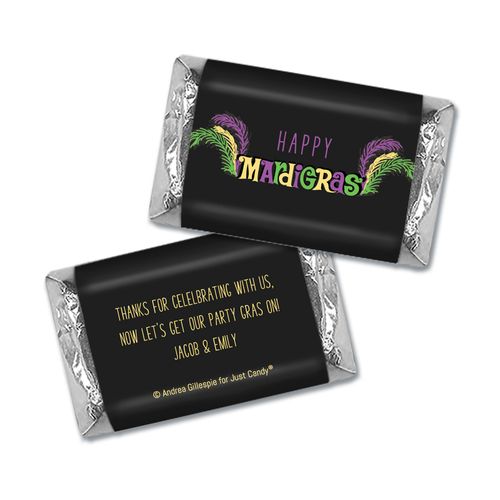 Personalized Hershey's Miniatures Personalized Mardi Gras Party Gras