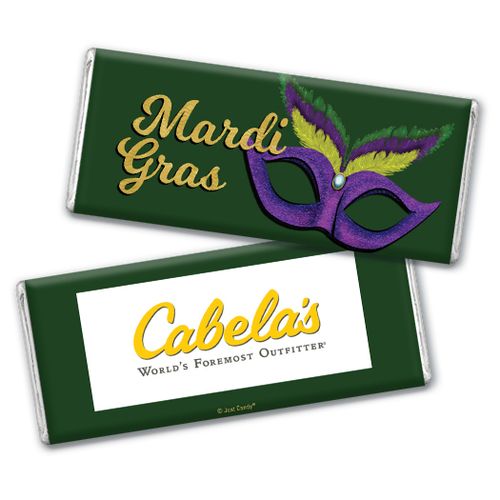 Personalized Mardi Gras Add Your Logo Chocolate Bar & Wrapper