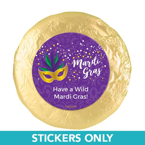 Personalized Mardi Gras Beads & Bling 3/4 Stickers (108 Stickers) 