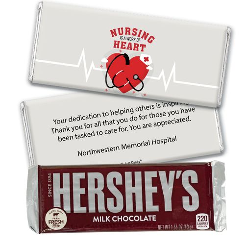 Personalized Nurse Appreciation Work of Heart Chocolate Bars