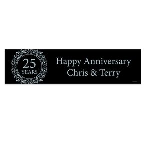 Personalized Silver 25th Anniversary 5 Ft. Banner