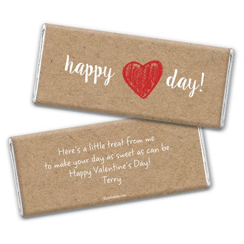 Valentine's Day Personalized Chocolate Bar Wrappers Hand Drawn Heart