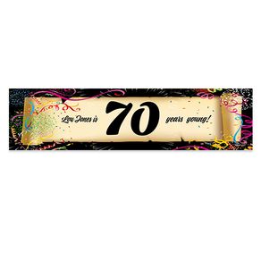 Personalized Birthday Confetti 70th 5 Ft. Banner