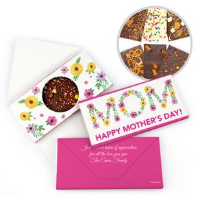 Personalized Bonnie Marcus Mother's Day Floral Gourmet Infused Belgian Chocolate Bars (3.5oz)
