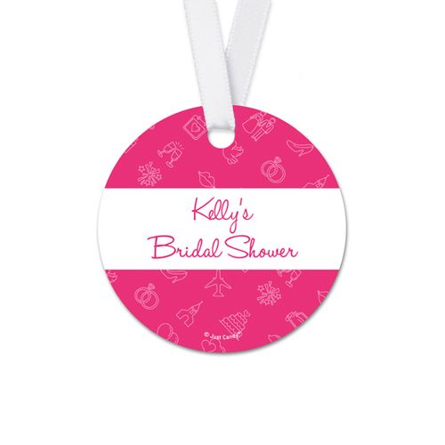 Personalized Round Patterns Bridal Shower Favor Gift Tags (20 Pack)
