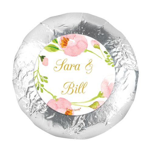 Personalized Wedding Botanical Wreath 1.25" Stickers (48 Stickers)