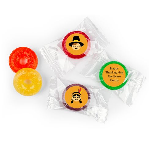 Thanksgiving Personalized Life Savers 5 Flavor Hard Candy Indians and Pilgrims