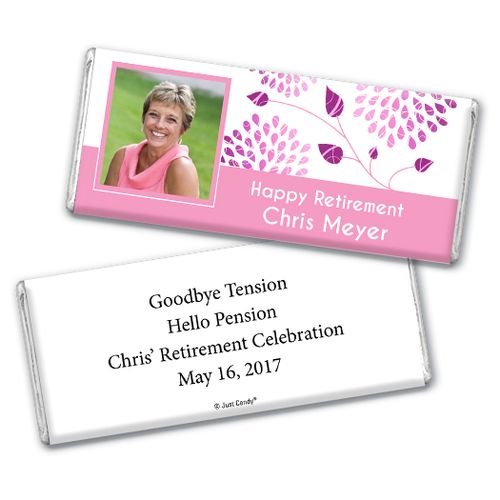 Retirement Personalized Chocolate Bar Photo and Leaves