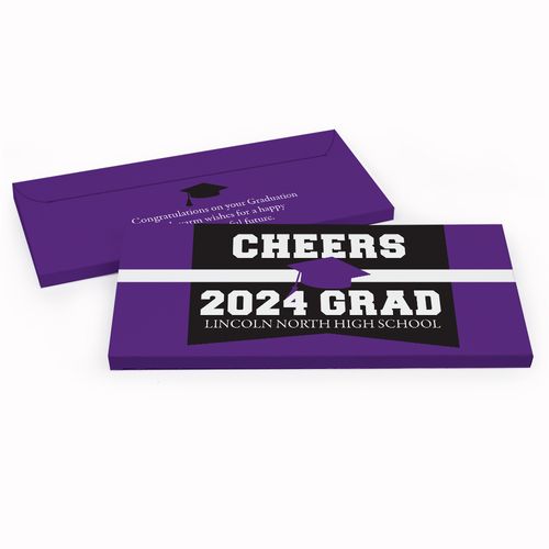 Deluxe Personalized Graduation Cheers Grad! Chocolate Bar in Gift Box