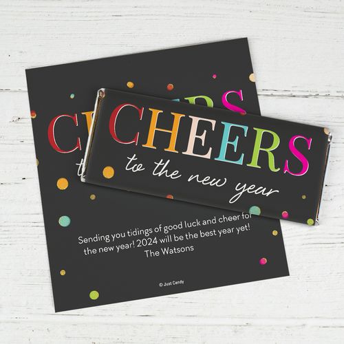Personalized New Year's Eve Cheers Chocolate Bar Wrappers Only