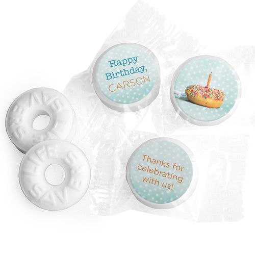Personalized Birthday Donut Worry Be Happy Life Savers Mints