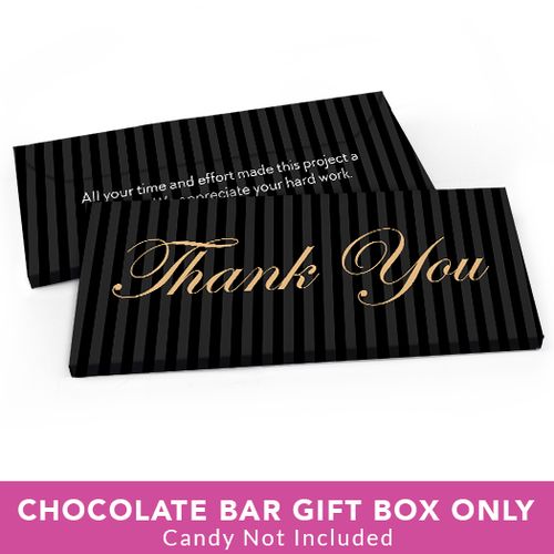 Deluxe Personalized Business Thank You Pinstripes Candy Bar Favor Box