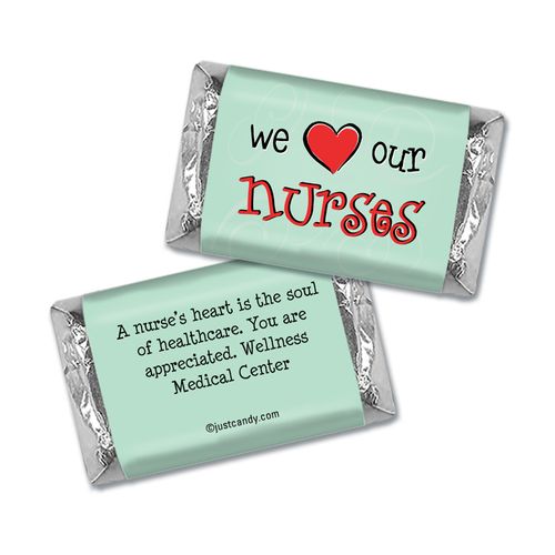 Nurse Appreciation Personalized Hershey's Miniatures Wrappers We Heart Nurses
