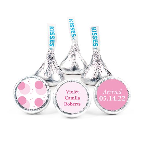 Baby Girl Announcement Personalized Hershey's Kisses Monogram Polka Dot Assembled Kisses