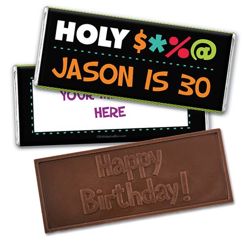 Personalized Birthday Bleep Embossed Happy Birthday Chocolate Bar