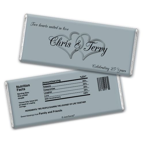 Anniversary Party Favors Personalized Chocolate Bar Chocolate & Wrapper Always My One 25th Anniversary Favors