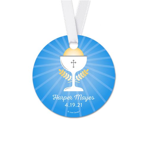 Personalized Round Chalice Communion Favor Gift Tags (20 Pack)