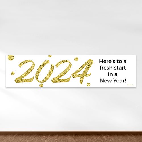 Personalized New Year's Eve Dots 5 Ft. Banner