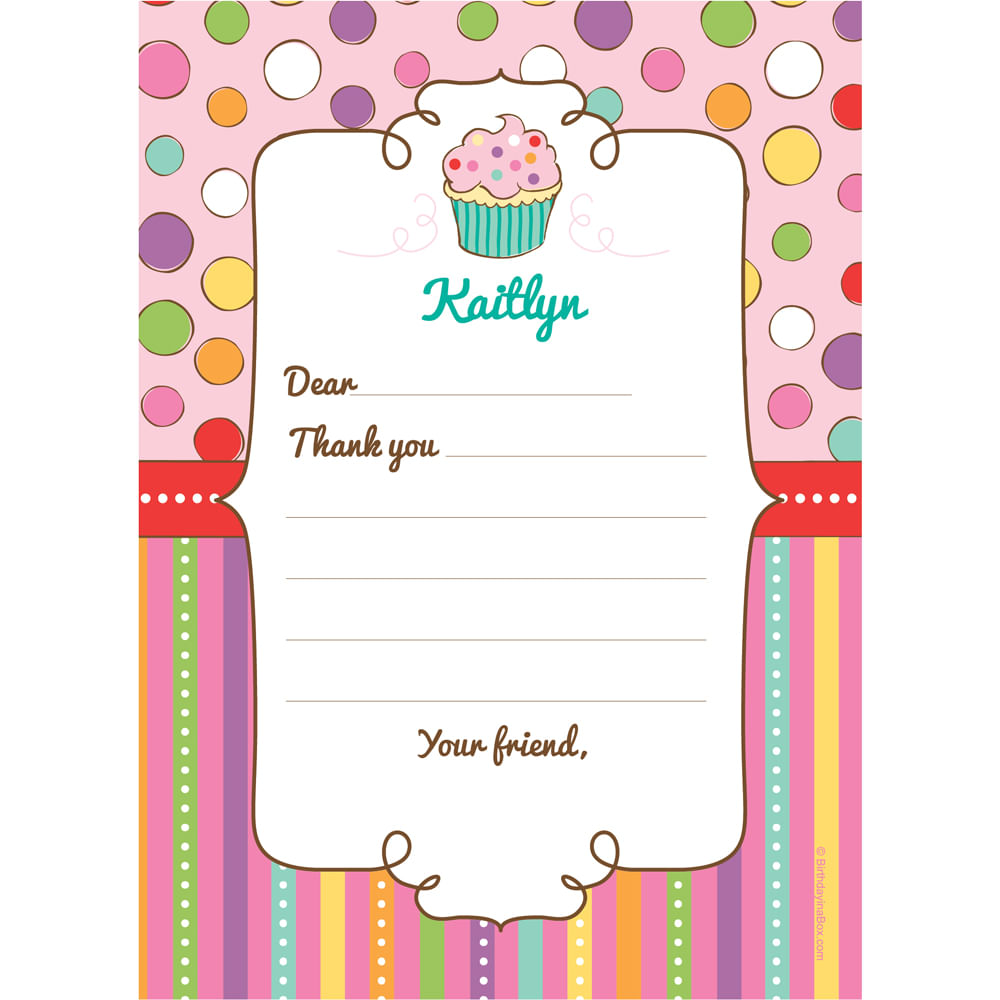Sweet Party Personalized Thank You Note Just Candy - JustCandy.com