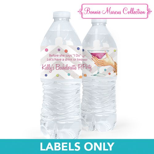 Personalized Bachelorette Party Here's to You Water Bottle Sticker Labels (5 Labels)