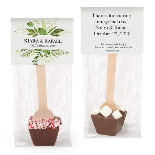 Personalized Wedding Whimsical Greenery Hot Chocolate Spoon