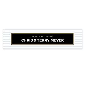 Personalized Striped Anniversary 5 Ft. Banner