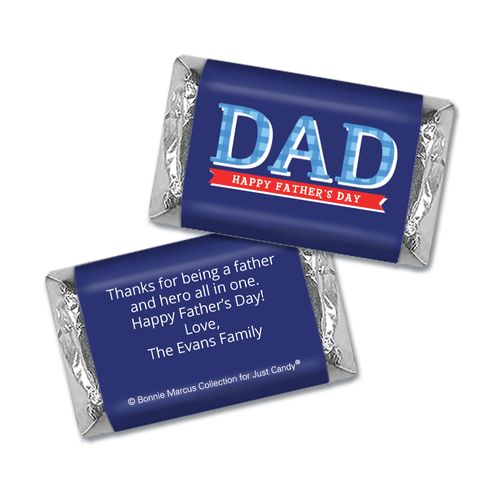 Bonnie Marcus Collection Personalized Father's Day Hershey's Miniatures Wrappers Plaid