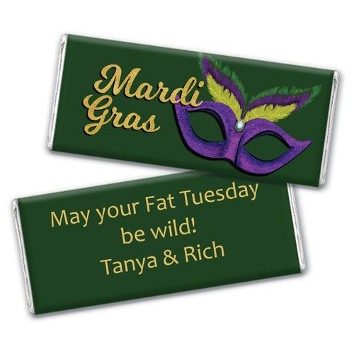 Personalized Mardi Gras Masquerade Chocolate Bar Wrappers Only
