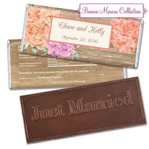 Bonnie Marcus Collection Personalized Embossed Chocolate Bar Personalized Candy Wedding Favors Beautiful Love