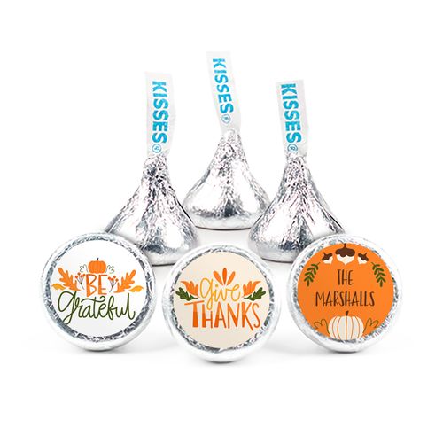 Personalized Thanksgiving Give Thanks 3/4" Stickers (108 Stickers)