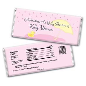 Baby Shower Personalized Chocolate Bar Wrappers Duck Rain Shower