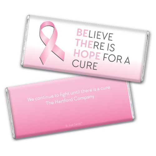 Personalized Breast Cancer Awareness Be the Hope Chocolate Bar & Wrapper