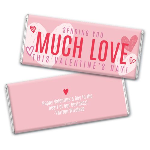 Personalized Valentine's Day Sending Much Love Chocolate Bar and Wrapper