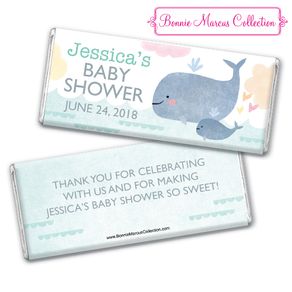 Personalized Bonnie Marcus Baby Shower Baby Whale Chocolate Bar & Wrapper