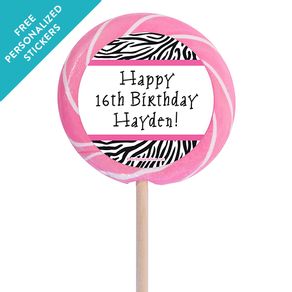 Birthday Personalized 3" Swirly Pop (12 Pack)