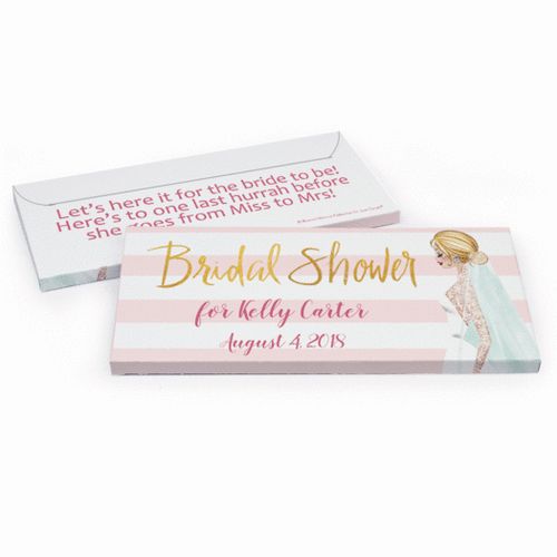 Deluxe Personalized Bridal Shower Bridal March Chocolate Bar in Gift Box